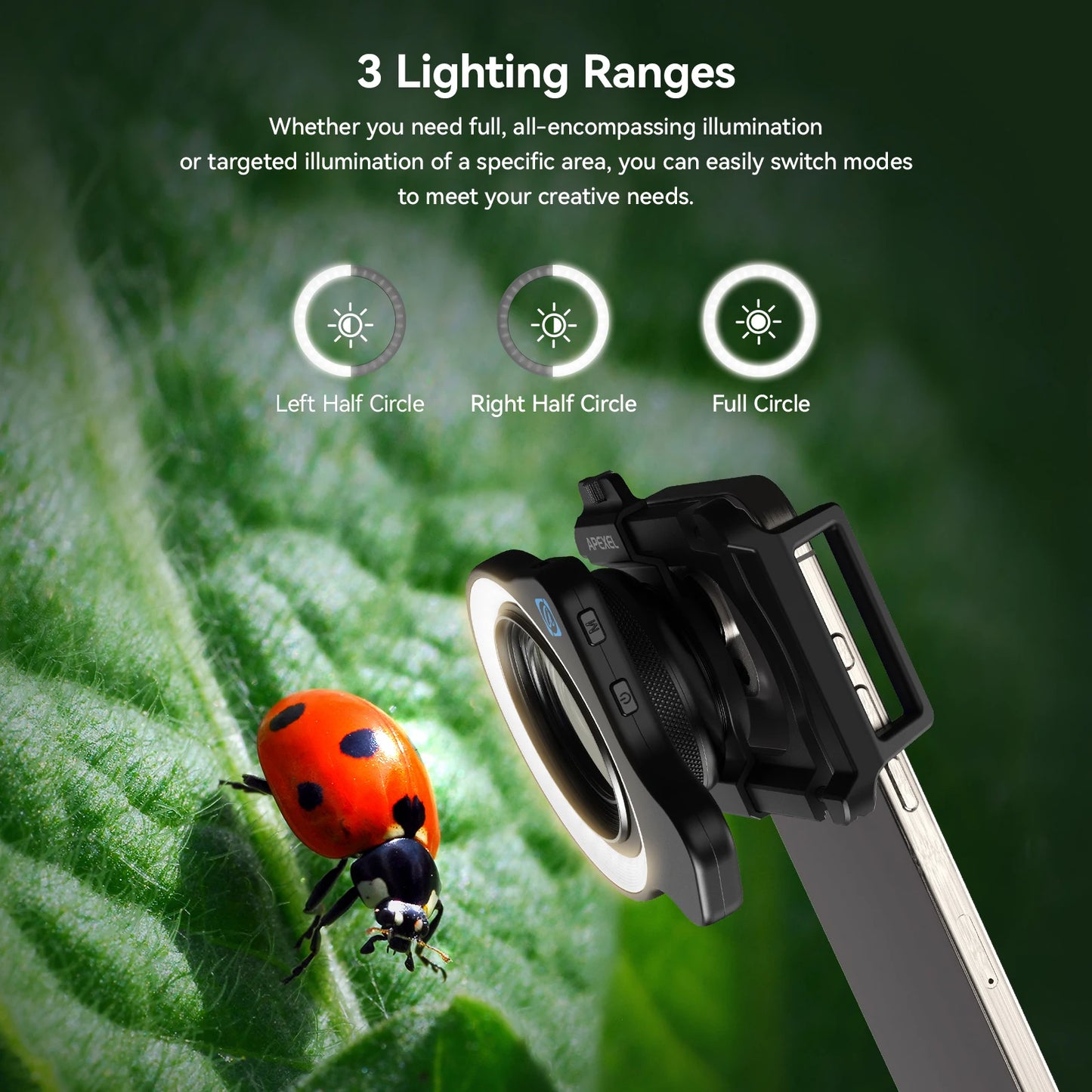 10X to 20X Zoom Macro Smartphone Lens with Fill Light