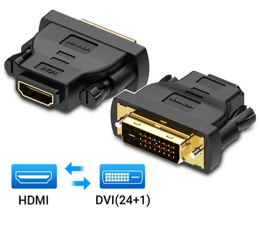 DVI to HDMI Adapter Bi-directional DVI D 24+1 Male to HDMI Female Cable Connector Converter for Projector HDMI to DVI