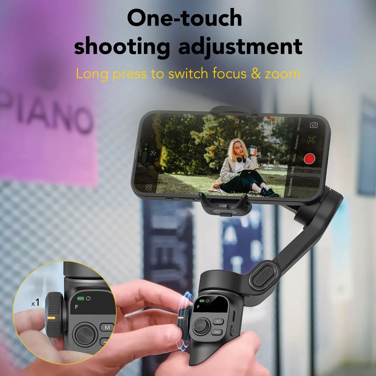 Smart X2 Black 3-Axis Handheld Gimbal Stabilizer With Extension Rod For iPhone And Android Smartphone Gimbal Stabilizer