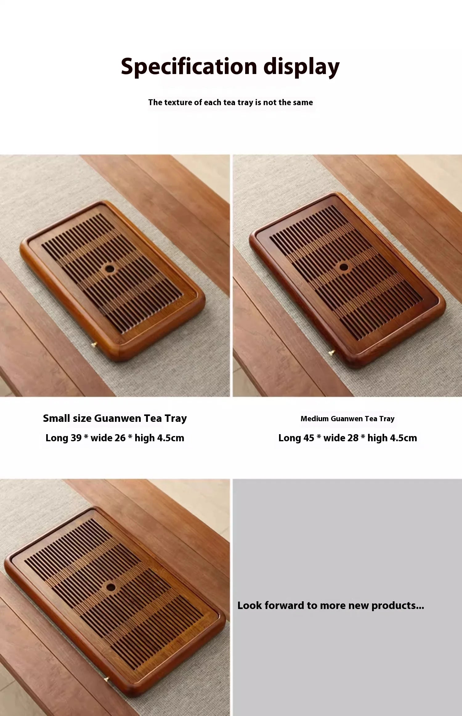 Tea Tray Home Small Solid Wood Pear Wood Dry Soaking Platform Water Storage Tea Set Tea Tray Wooden Tray
