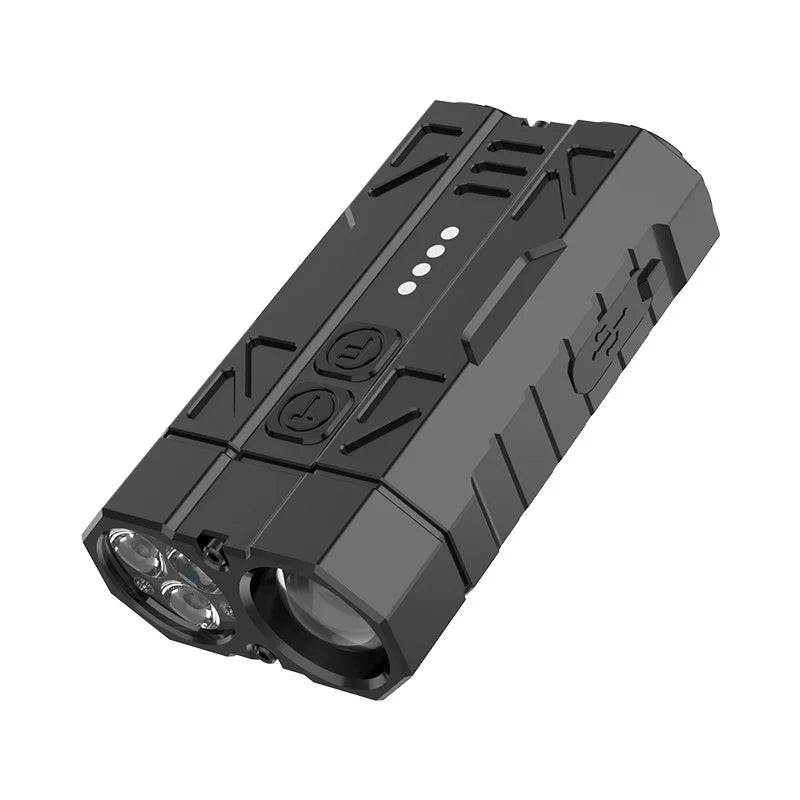 EDC-2 Portable LED Flashlight 2000LM Rechargeable Dual Switch Torch with Power Display
