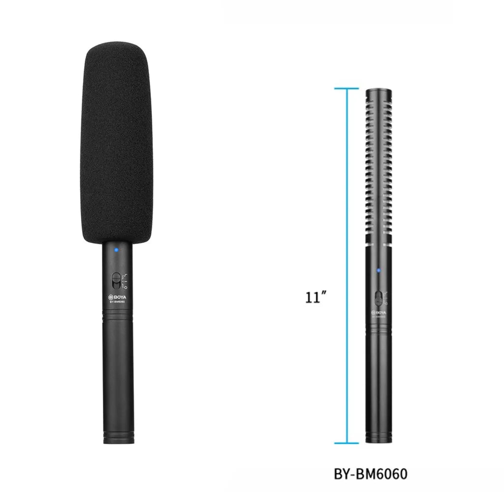 BY-BM6060 XLR Microphone Super-Cardioid Shotgun Condenser Microphone for DSLR Camcorder Film Making TV Program Interview