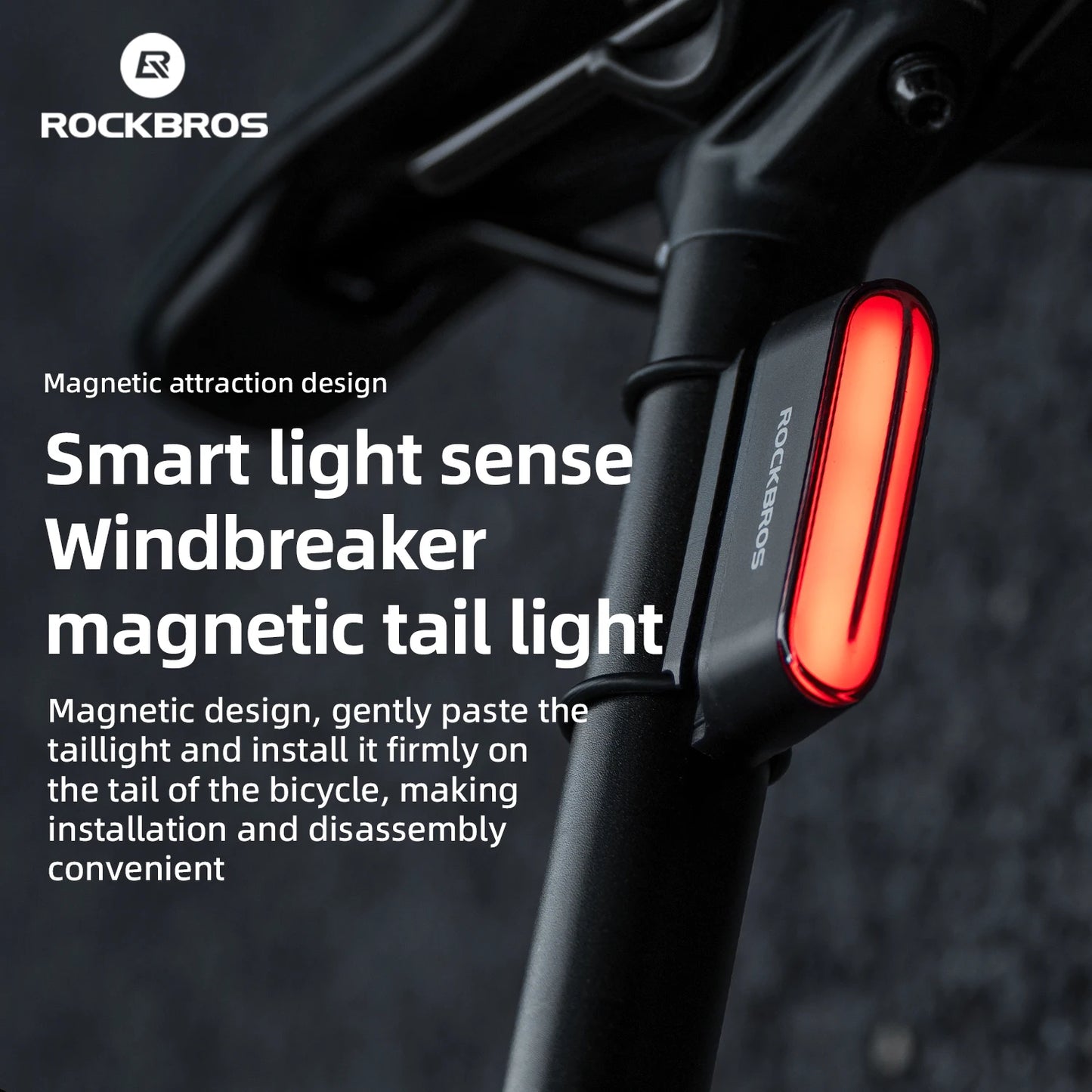 Bicycle Taillight  Install 400mAH Type-C IPX6 Waterproof  Smart Brake Sensing Rear Light MTB Road Cycling Light