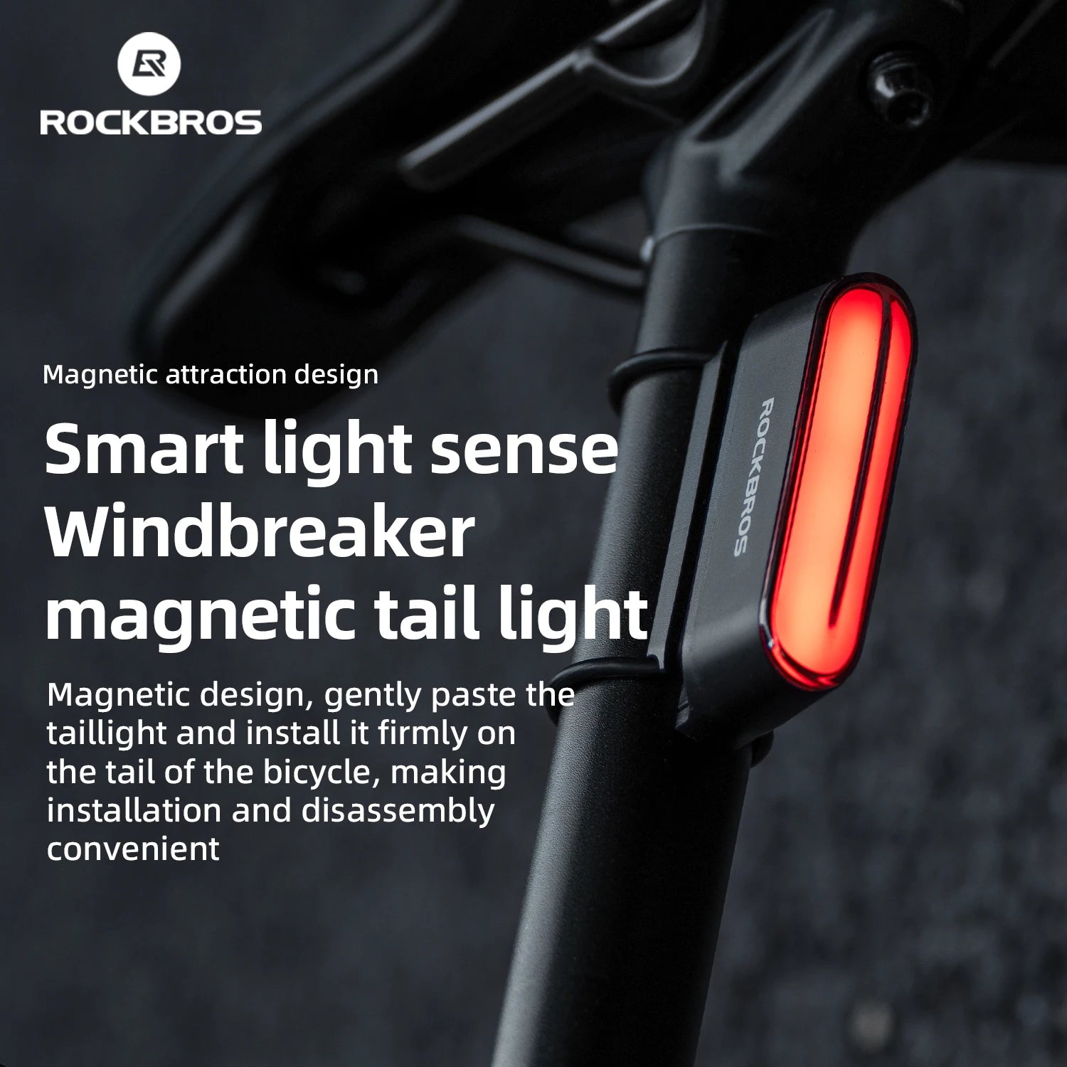 Bicycle Taillight Magnetic Install 400mAH Type-C IPX6 Waterproof  Smart Brake Sensing Rear Light MTB Road Cycling Light