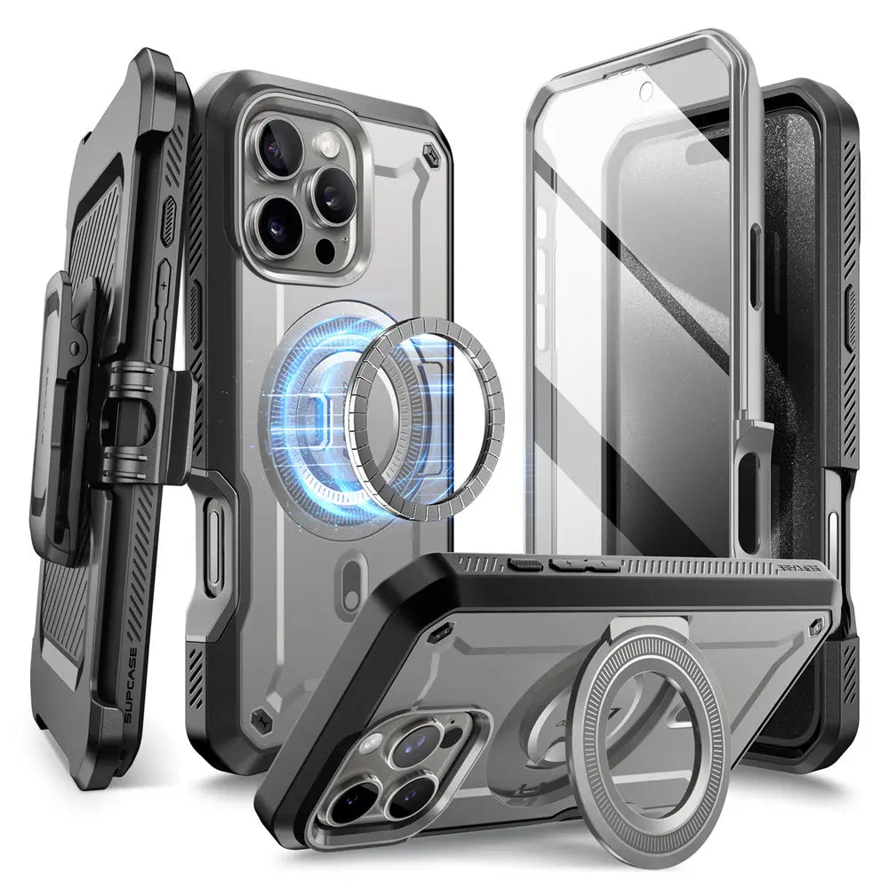 For iPhone 16 Pro Case 6.3“ 2024 UB Pro Mag Full Body Rugged Phone Case with Built-in Screen Protector Kickstand