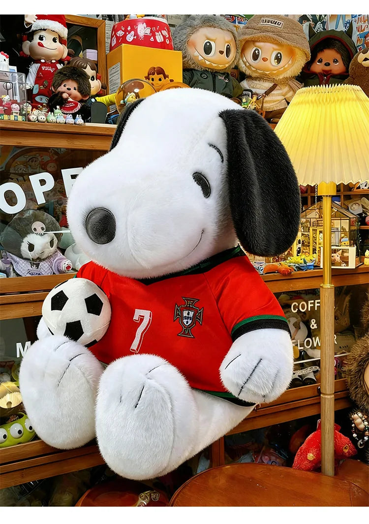 Kawaii Stuffed Doll Snoopy Football Plush Toy Cute Anime Character Stuffed Animal for Kids Birthday Gift and Cartoon Collection