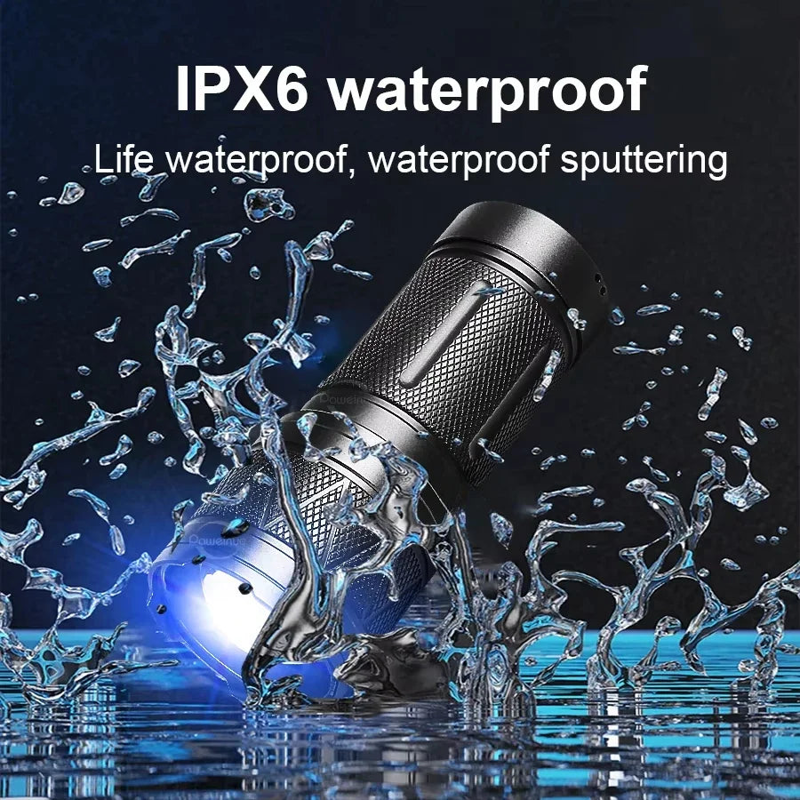 Ultra Bright LED Flashlight 12000mAh Rechargeable Zoomable Tactical Torch IPX6 Waterproof Power Bank