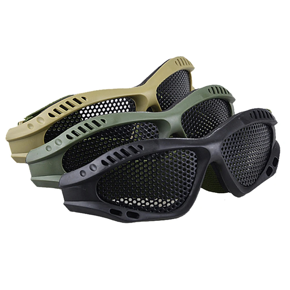 Outdoor Eye Protective Comfortable Airsoft Tactical Glasses Goggles Anti Fog With Metal Mesh/PC Len For Paintball Hunting