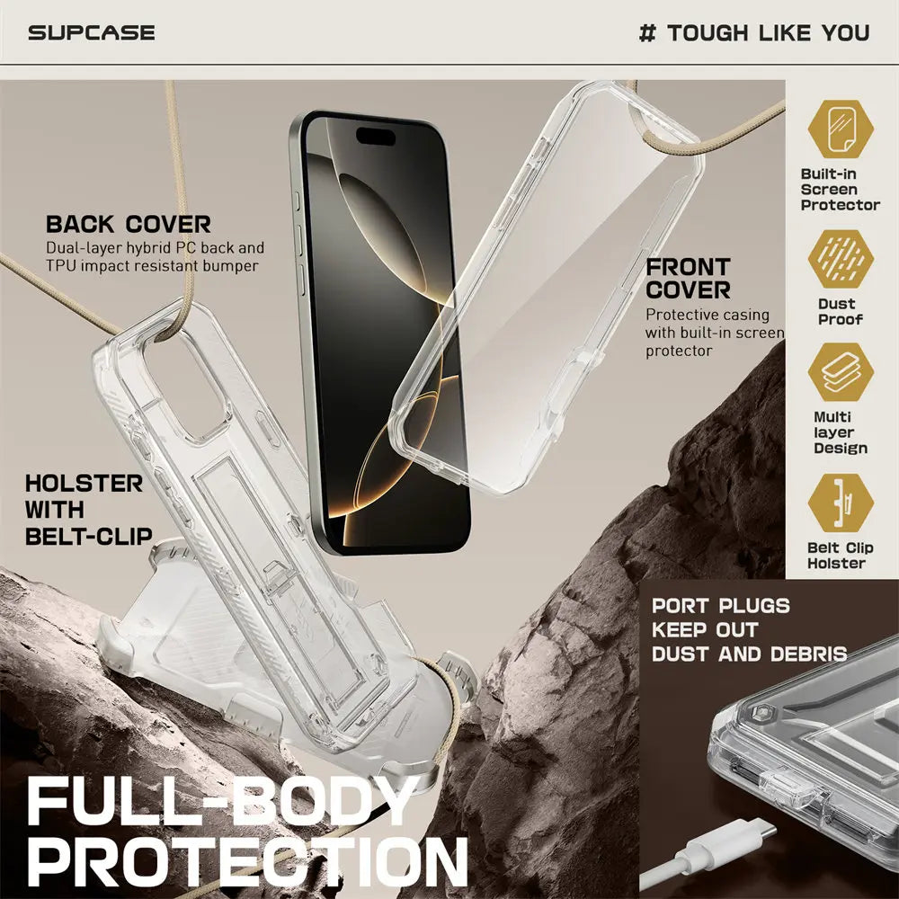 For iPhone 16 Pro Max Case 6.9" (2024) UB Pro Full-Body Heavy Duty Rugged Phone Case with Built-in Screen Protector