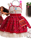 Disney Moana 2 Girls Cosplay Costume Kids One Shoulder Sleeveless Dress 2025 Christmas Party Vaiana Princess Cosplay Costume