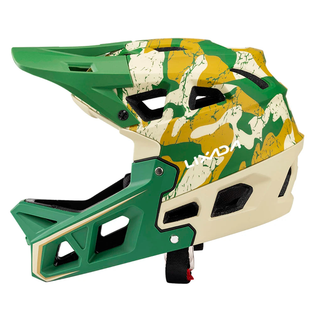 Full Face Mountain Bike Helmet Adult Racing Downhill MTB Helmet for Men/Women Adult Mountain Bike Helmet with Visor Over 31 Vent