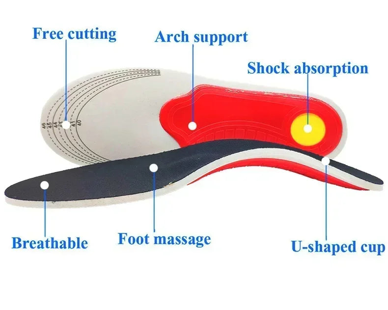 1Pairs Orthotic High Arch Support Insoles Pad 3D Arch Support Flat Feet for Women Men Orthopedic Foot Pain Damping Cushion
