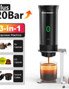 Wireless Electric Portable Espresso Coffee Machine for Car & Home Camping Coffee Maker 3-in-1 Capsule Powder Travel Coffee Maker