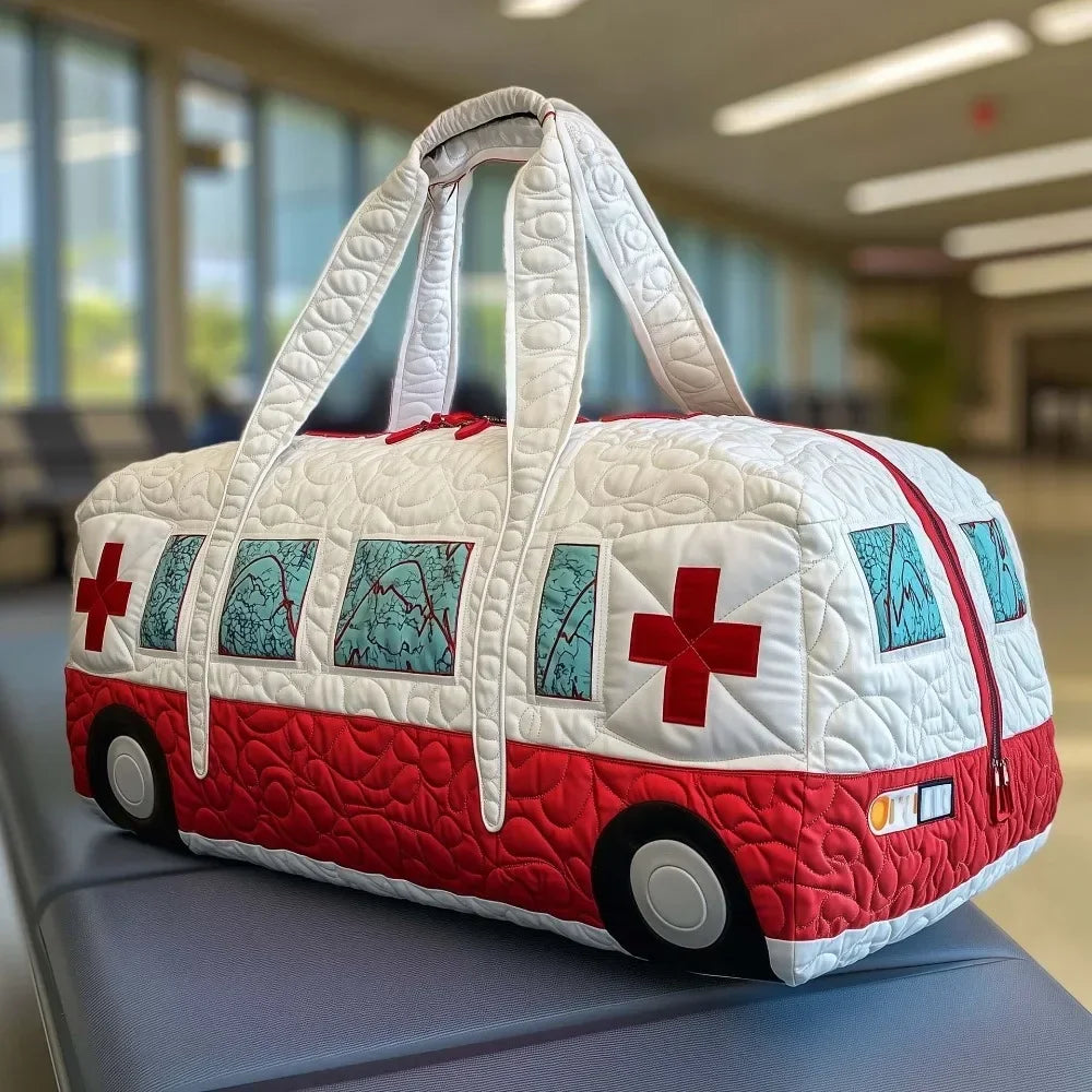 3D Quilted Travel Duffle Bag Large Capacity Overnight Tote
