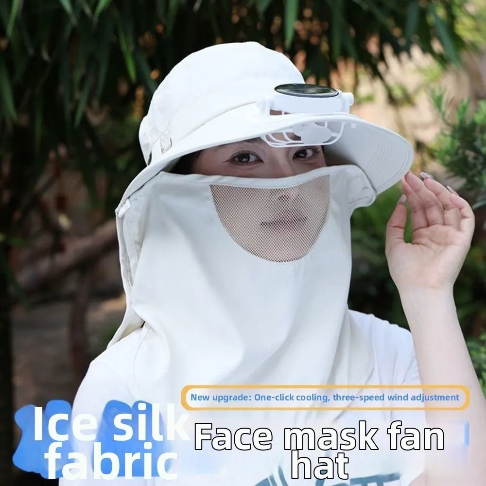 Portable Solar Fan Fisherman Hat With USB Charging