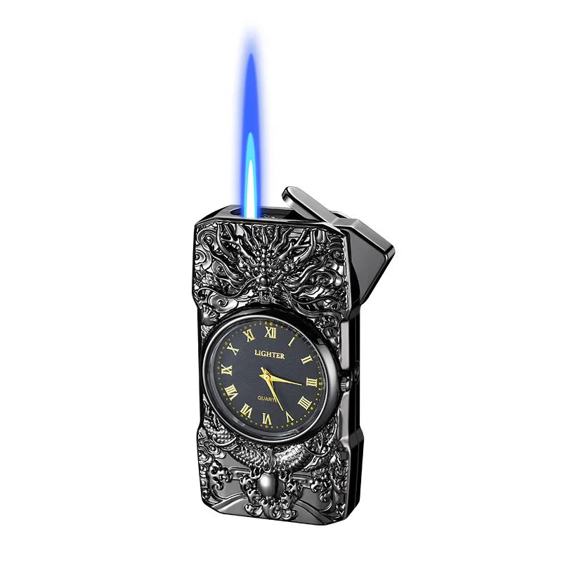 Personalized Quartz Dial Direct Flame Inflatable Lighter, Embossed Pattern To Give Boyfriend Exquisite Gifts, Cigarette Lighter