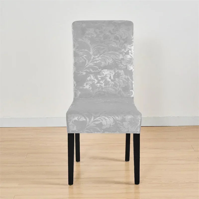 1PC Stretch Dining Chair Cover Jacquard Solid Color Chairs Slipcovers Elastic Soft Seat Covers for Banquet Wedding Hotel Decor