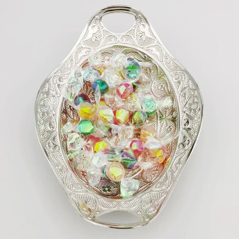 Pretty Gold Peacock Fruit Plate Luxury Zinc Alloy Tray Delicate Storage Plate for Candy Trinket Jewelry Snack Serving Home Decor