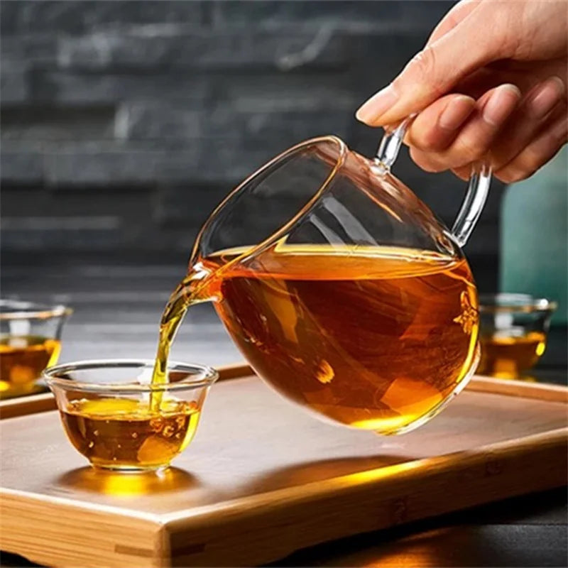 Heat Resisting Clear Glass Tea Pitcher Glass Tea Pot Fair Cup Cha Hai Chinese Kung Fu Tea Set Milk Glass Pitcher Coffee Pot