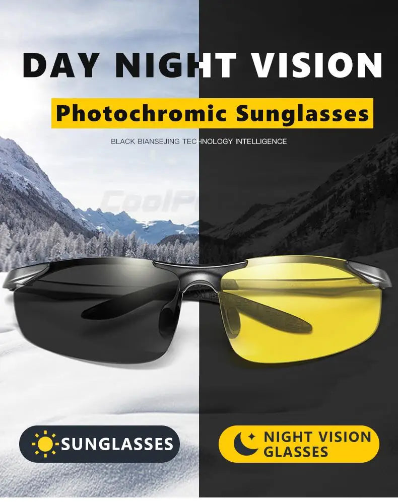Aluminum Photochromic Polarized UV400 Mirror Driving Sunglasses for Men Women