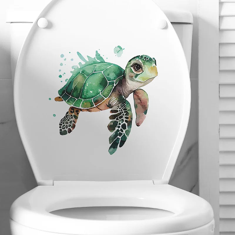 3D Cute Cartoon Funny Animal Bathroom Toilet Stickers Decals Mural WC Accessories Home Bathroom Stickers Decor