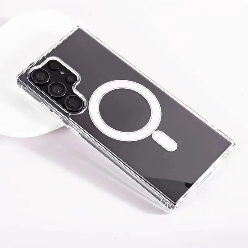 Magsafe  HD Transparent Acrylic Phone Case For Samsung S25 Ultra Egde S23 S24 Ultra Plus