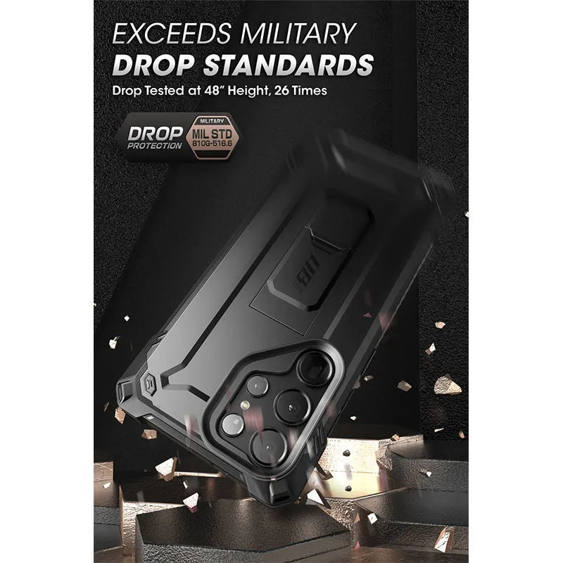 For Samsung Galaxy S23 Ultra Case / S22 Ultra Case UB Slim Rugged Shockproof Protective Case with Built-in Kickstand