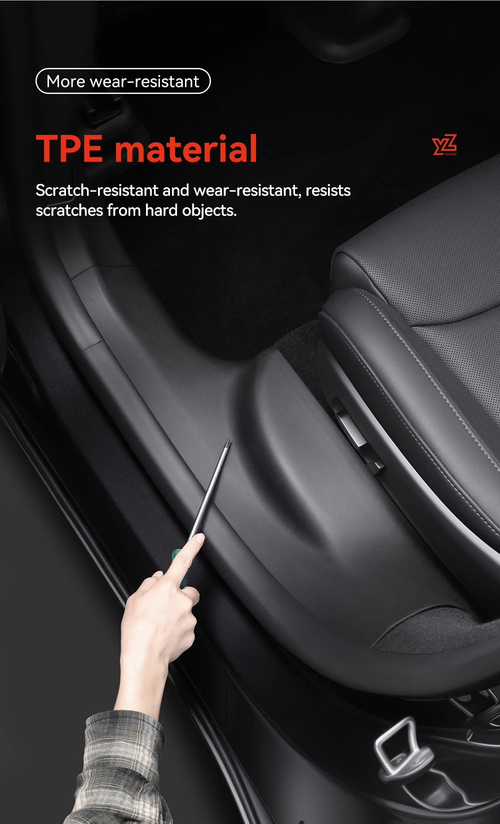 TPE Door Sill and A B Pillar Protector Set for Tesla Model YL 2026 Anti Kick Waterproof Threshold Guard