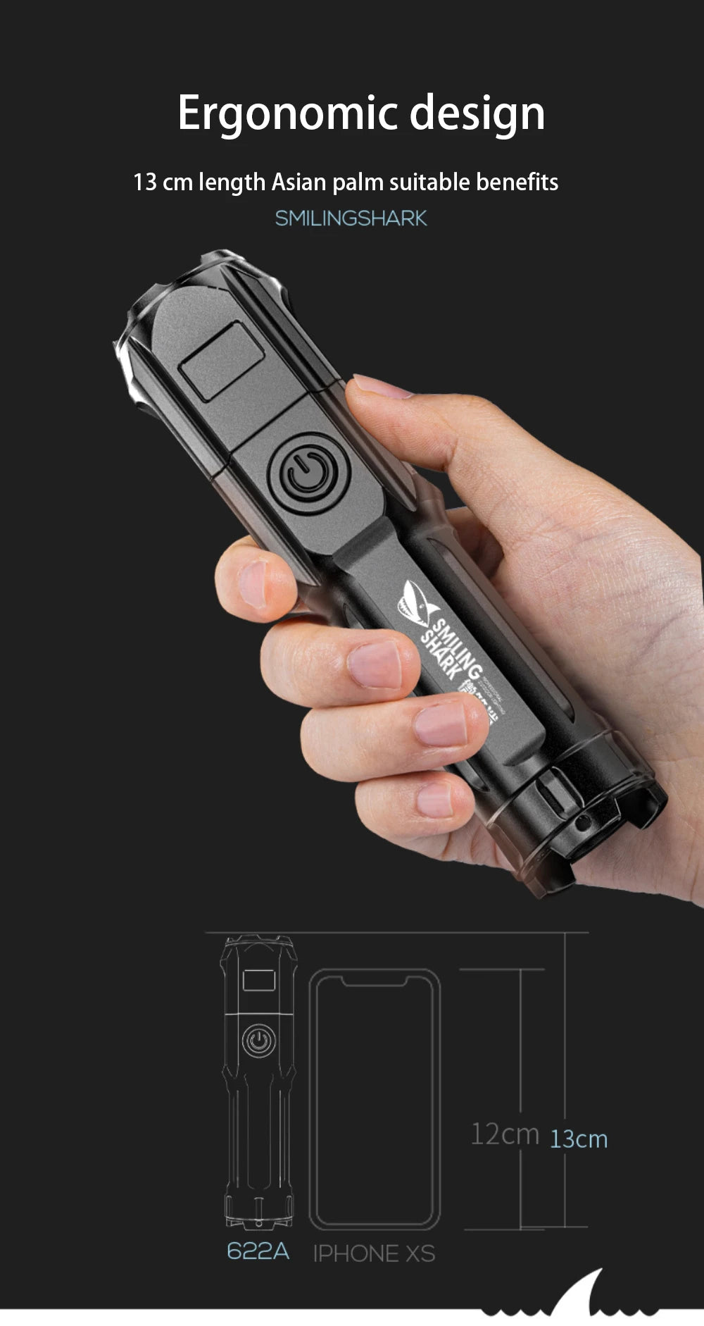 Portable LED Flashlight Rechargeable USB Zoom Torch 18650 Waterproof Tactical Light