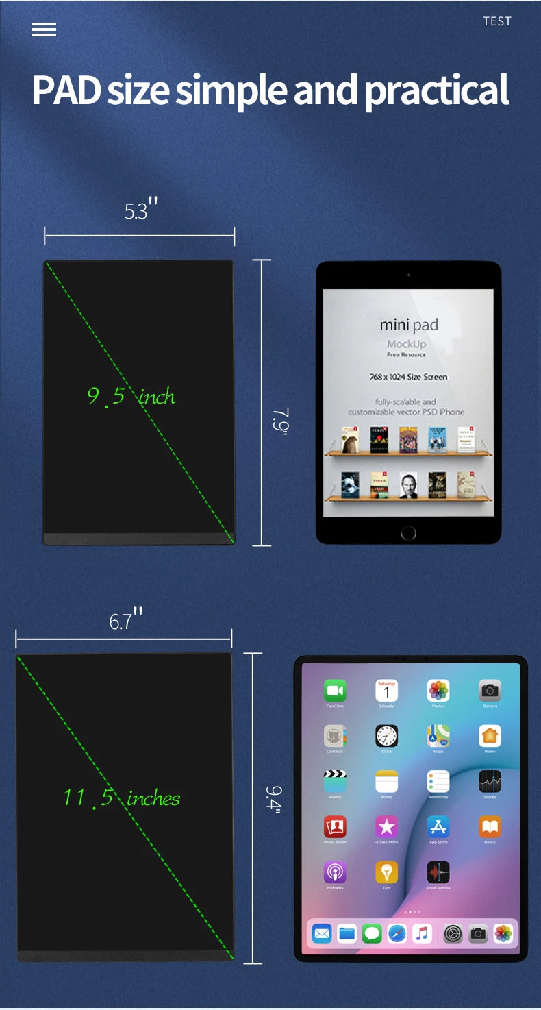 11.5/10.5 inch Double-Sided Screen LCD Writing Tablet Electronic Drawing Board  Graffiti Painting Memo Learn Pads Toy Gifts