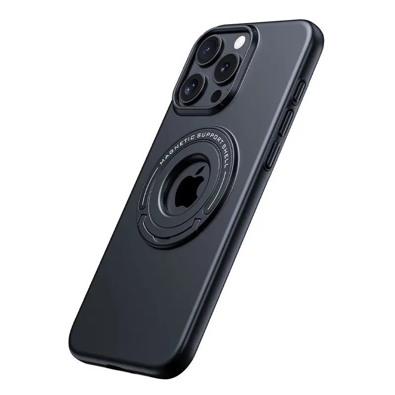 For Magsafe  Solid Color Matte Car Holder Shockproof Phone Case for iPhone 15 Pro Max 14 Pro Max Plus Back Cover