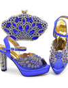 Style Matching Bag and Shoes Set Italian Women Design Shoes Matching Bag Decorated with Rhinestone Luxury Pumps Women