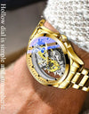 Men Watch Skeleton Quartz Wristwatch Gold Skeleton Retro Man Watch Top Brand Luxury Clock Watches