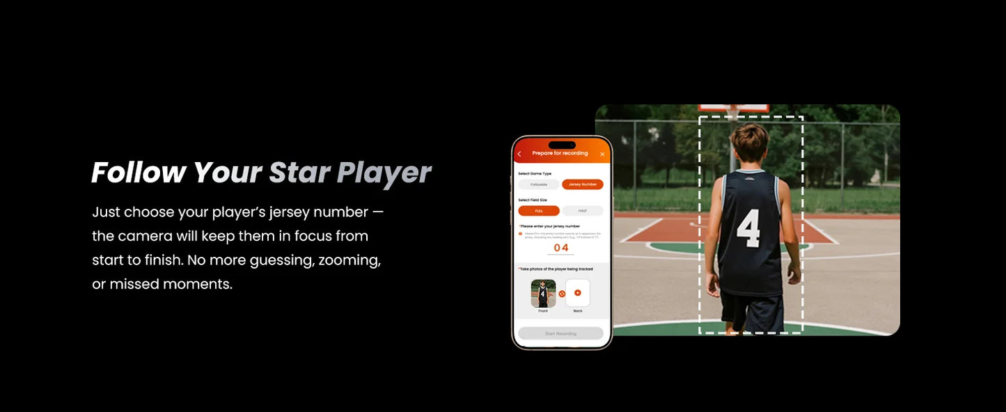 AI Auto Tracking Sports Camera 4K 60FPS Smart Team Sports Recording System