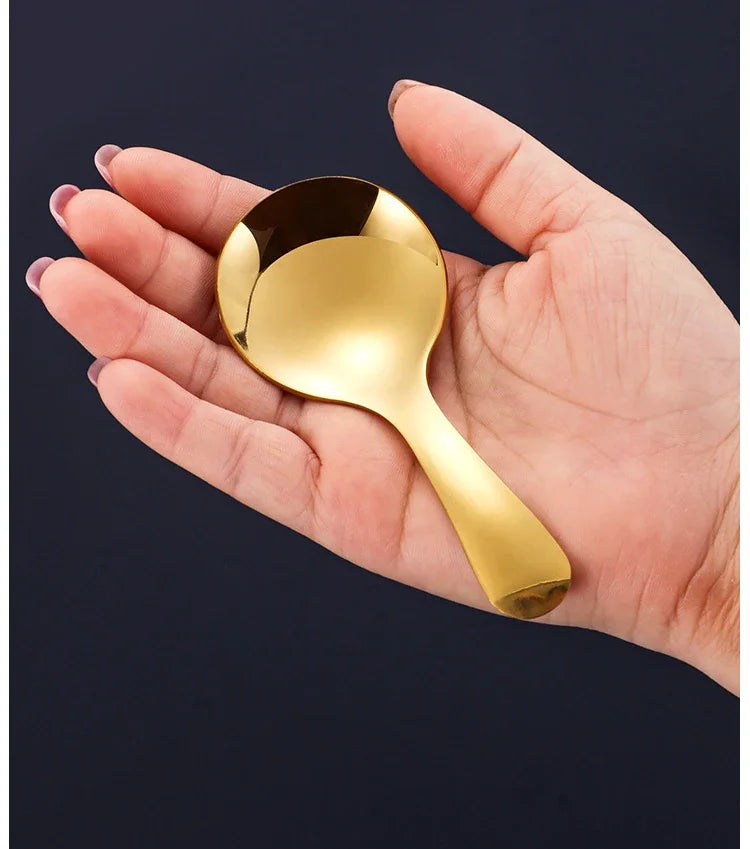 304 Stainless Steel Cute Spoon Adorable Short Handle Creative Utensil for Dessert Milk Powder Easy Clean Durable Safe
