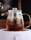 480/650ml Stripe Clear Glass Teapot With Tea Strainer Infuser Heat-resistant Kettle Kung Fu Flower Puer Oolong Pot Teaweare