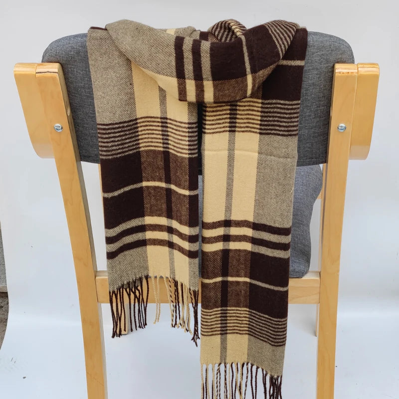 Classic lattice men soft shawl plaid scarves shawl wraps shawl neckerchief headband muffler