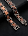 Bracelet Metal Stainless Steel Wood Strap Jewelry Ladies