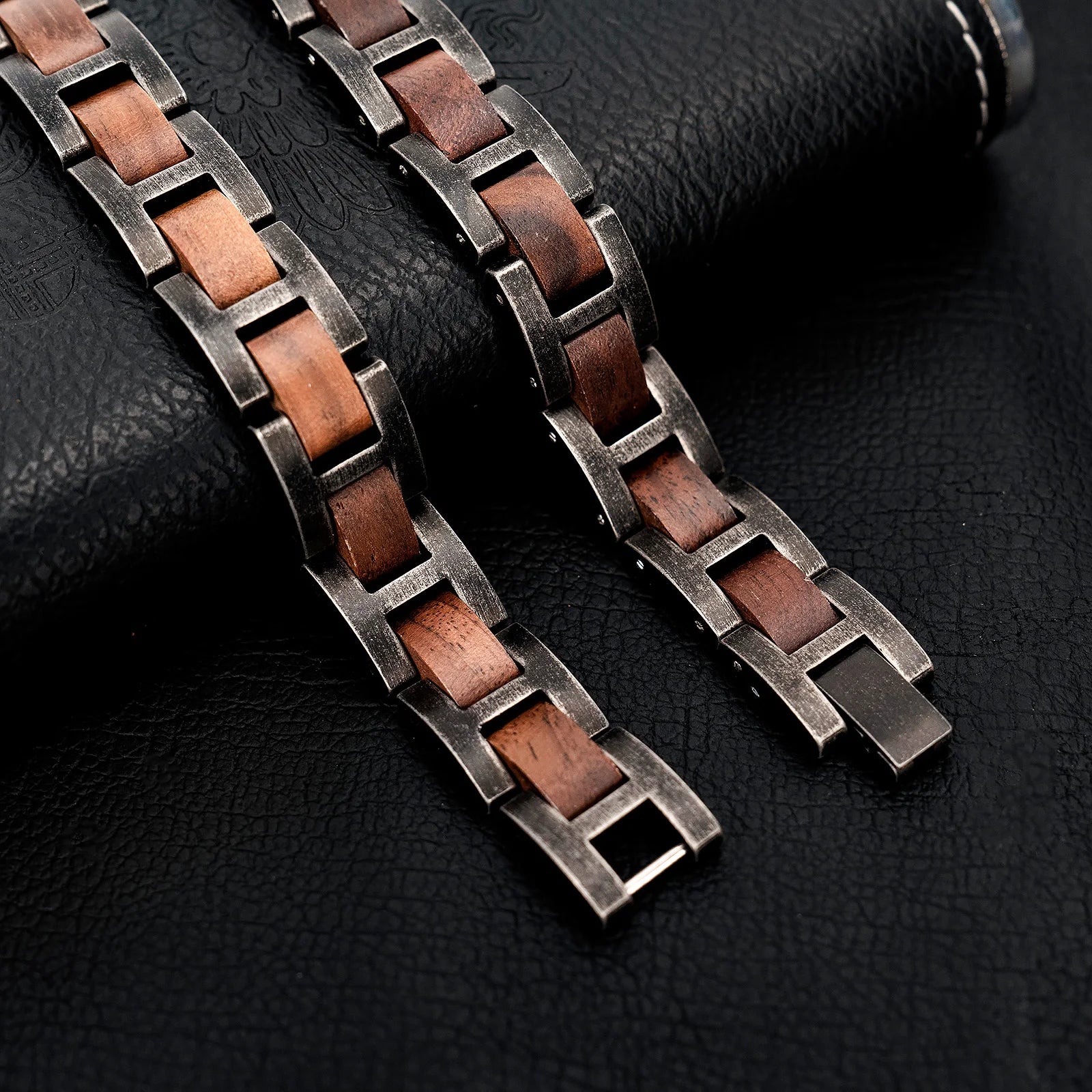 Bracelet Metal Stainless Steel Wood Strap Jewelry Ladies