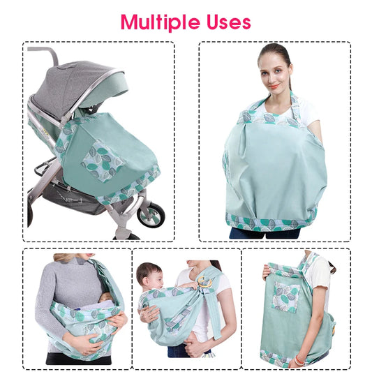 Wrap  Sling Dual Use  Nursing Cover Carrier Mesh Fabric Breastfeeding Carriers Up To 130 Lbs (0-36M)