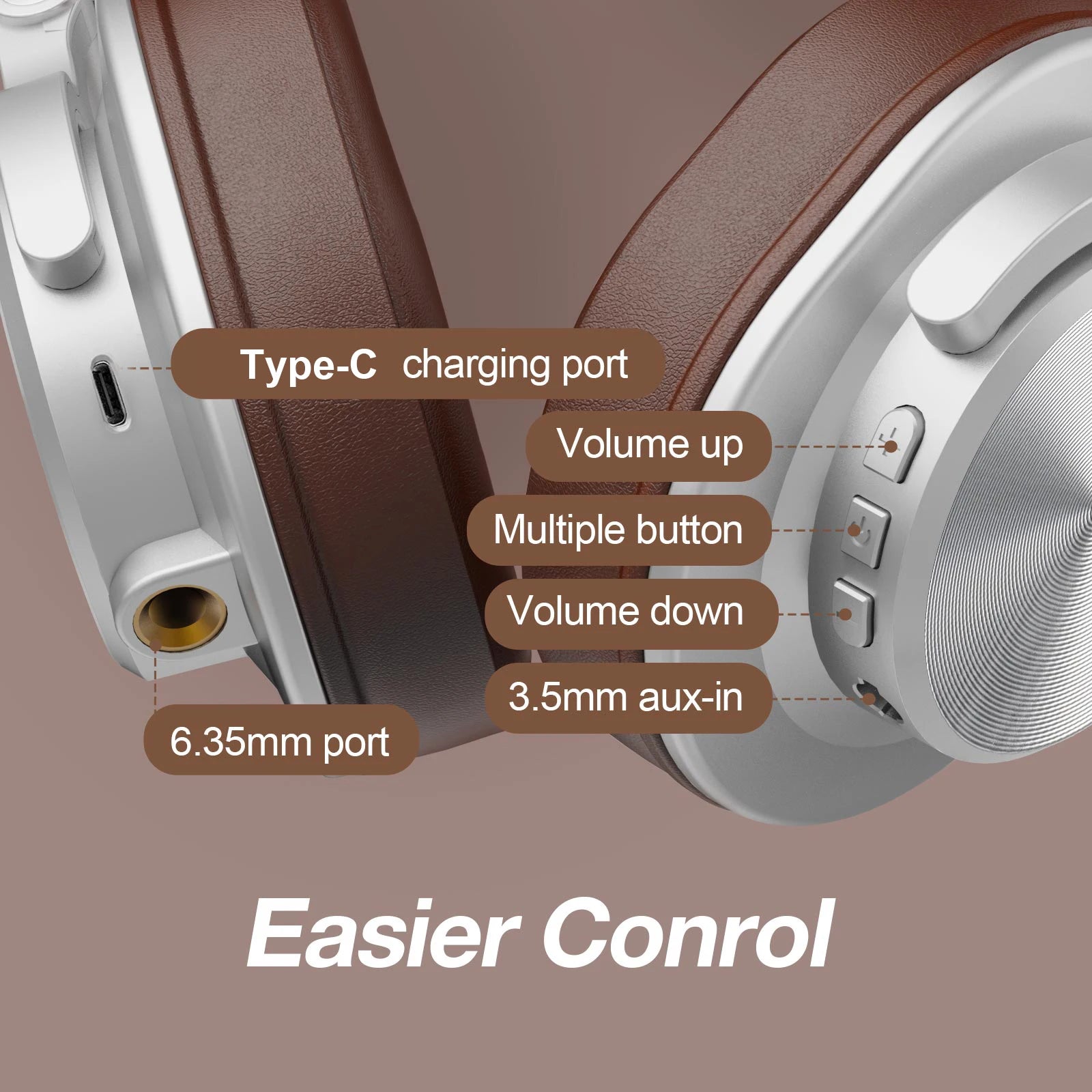 A70 Fusion Wired + Wireless Bluetooth 5.2 Headphones For Phone With Mic Over Ear Studio DJ Headphone Recording Headset