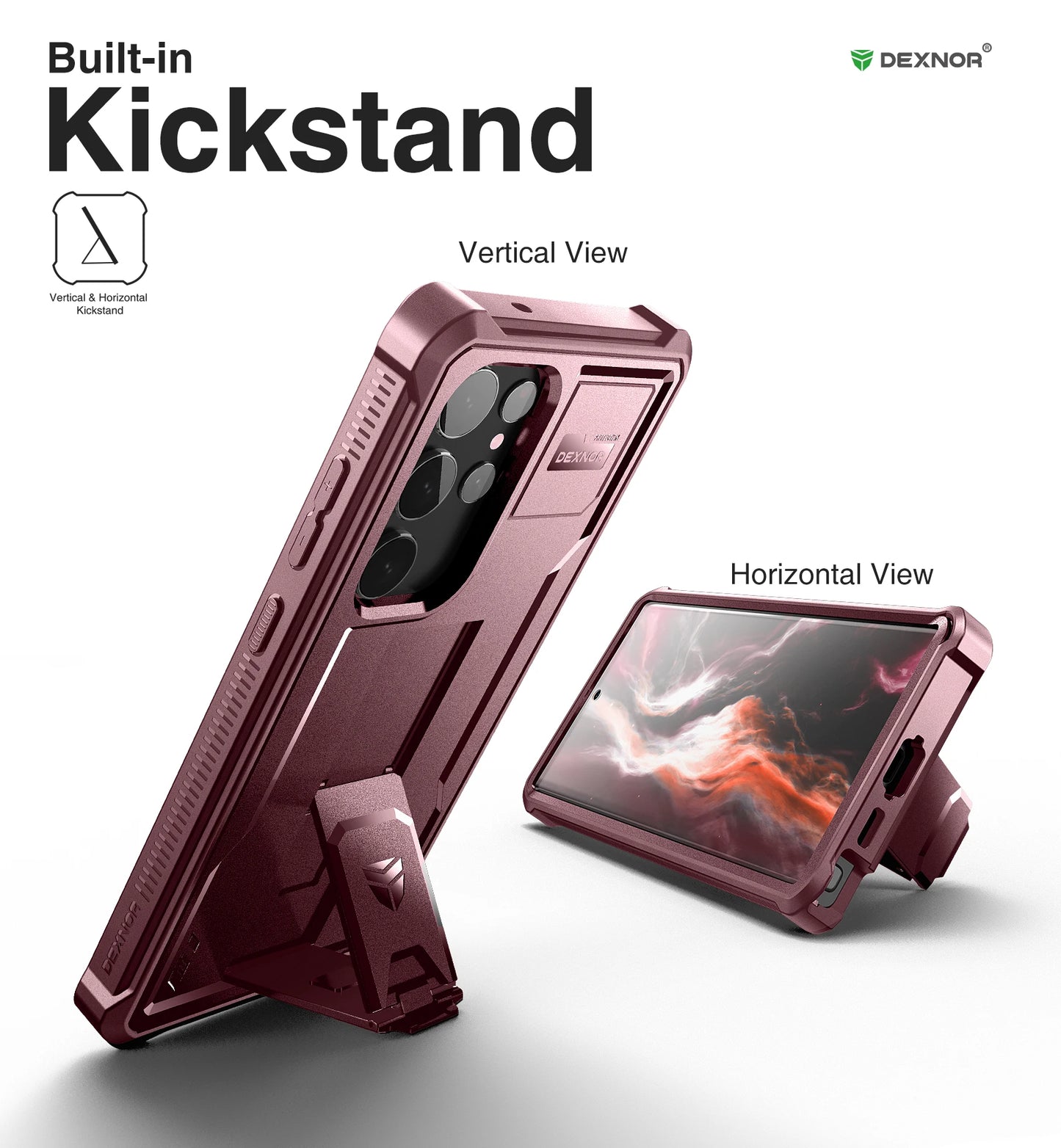 for Samsung Galaxy S23 Ultra Case Full Body Heavy Duty Military Grade Protection Built-in Screen Protector and Kickstand