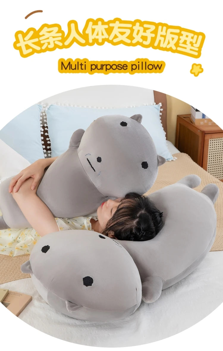 95cm Grey Cat Plush Toy Long Hugging Pillow