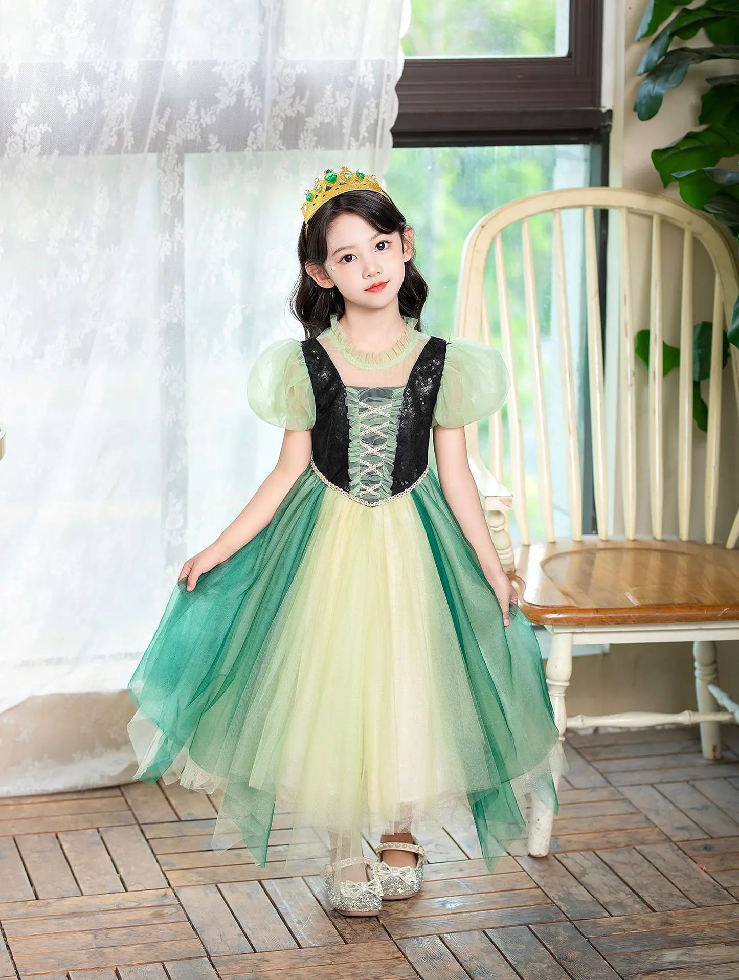 Summer New High-Quality Princess Dress - Girls Asymmetrical Tulle Skirt for Birthday & Children‘s Day
