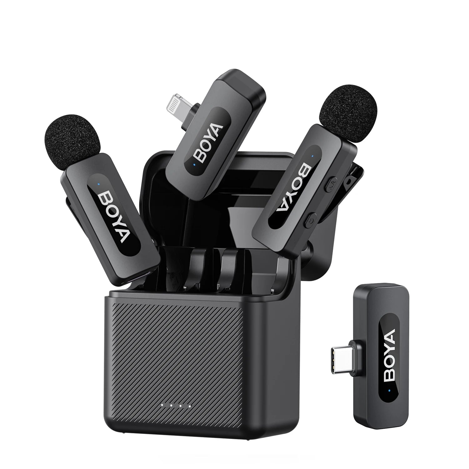 BY-V3 Wireless Lavalier Microphone for iPhone 15/16 Series Samsung DJI Pocket 3 Type-c Smartphones Cameras Video Recording