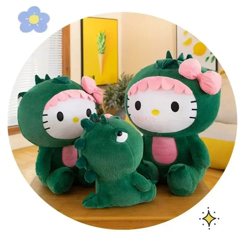 Cartoon Dinosaur Kitty Plush Pillow Soft Stuffed Doll