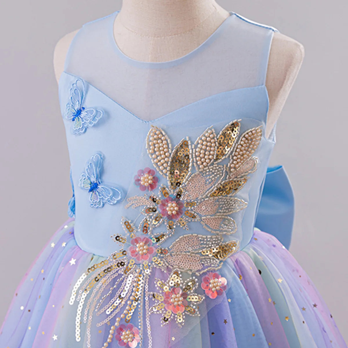 Princess Dress for Girls - Elegant Fluffy Tulle Ball Gown Birthday Party Dress School Performance Costume