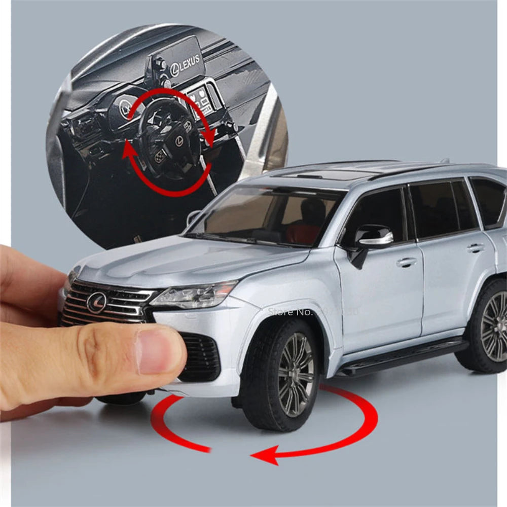 1:24 Lexus LX600 SUV Metal Model Car Toys Alloy Diecast Simulation Offroad Vehicles Sound And Light Cars