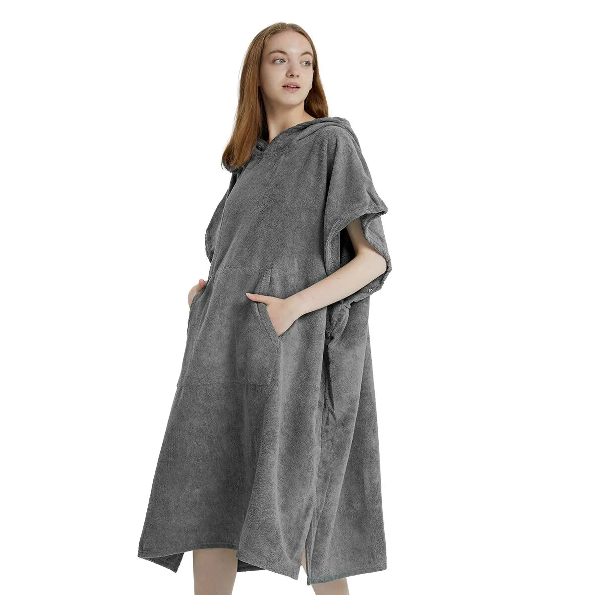 Quick Dry Microfiber Surf Poncho Towel with Hood and Pocket