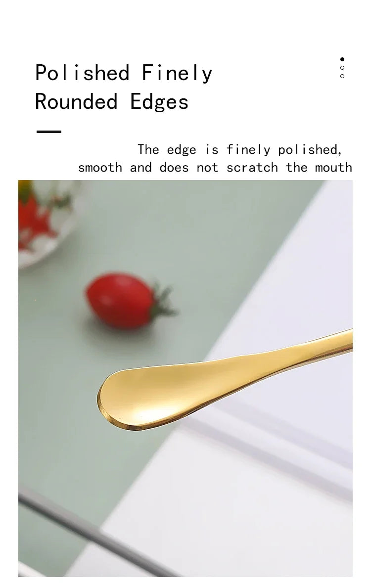 Long Handle Stirring Spoon Stainless Steel Food Grade Coffee Utensil Waterdrop Shape Ice Spoon Honey Cocktail Mixing Bar Tool